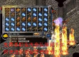 免费单职业传奇私服新手如何快速刷装备提升战力? 免费单职业传奇私服新手如何快速刷装备提升战力?