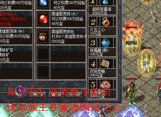 如何在1.85传奇中单刷沃玛教主并兼顾蝙蝠卫士? 如何在1.85传奇中单刷沃玛教主并兼顾蝙蝠卫士?