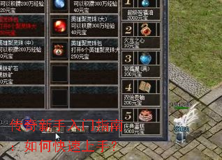 传奇新手入门指南:如何快速上手? 传奇新手入门指南:如何快速上手?