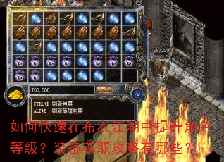 如何快速在布衣江湖中提升角色等级?装备获取攻略有哪些? 如何快速在布衣江湖中提升角色等级?装备获取攻略有哪些?