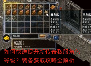 如何快速提升新传奇私服角色等级?装备获取攻略全解析 如何快速提升新传奇私服角色等级?装备获取攻略全解析