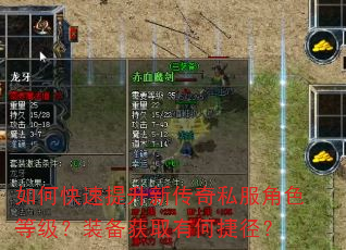 如何快速提升新传奇私服角色等级?装备获取有何捷径? 如何快速提升新传奇私服角色等级?装备获取有何捷径?