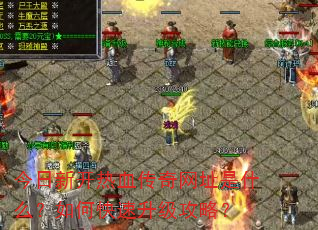 今日新开热血传奇网址是什么?如何快速升级攻略? 今日新开热血传奇网址是什么?如何快速升级攻略?